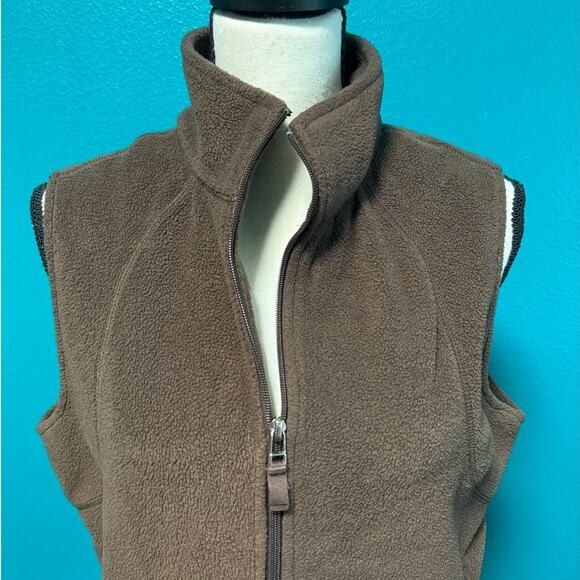 Kim Rogers Brown Fleece Zip Front Winter Vest Women's Medium - Picture 3 of 9